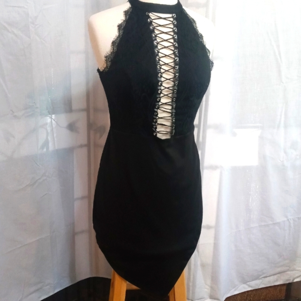 Lace Up Mini Dress